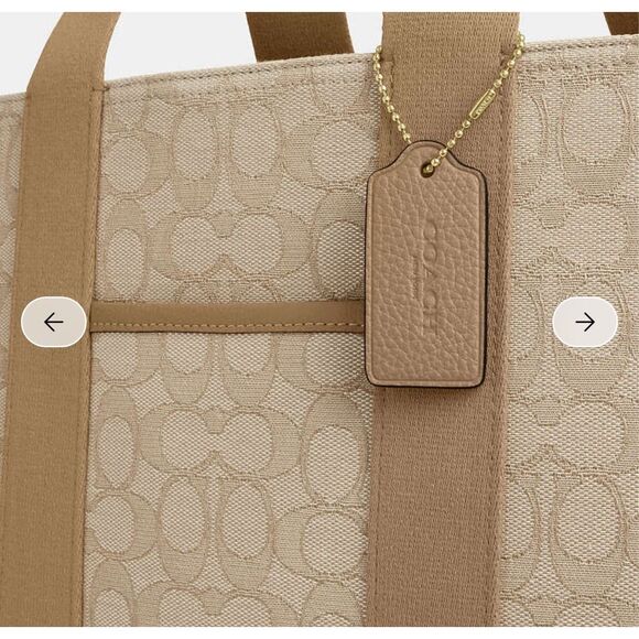 🔥🎁NWT! Coach Smith Tote Bag in Sig Jacquard Canvas Khaki Multi CY367 Msrp:$428 - Picture 12 of 14